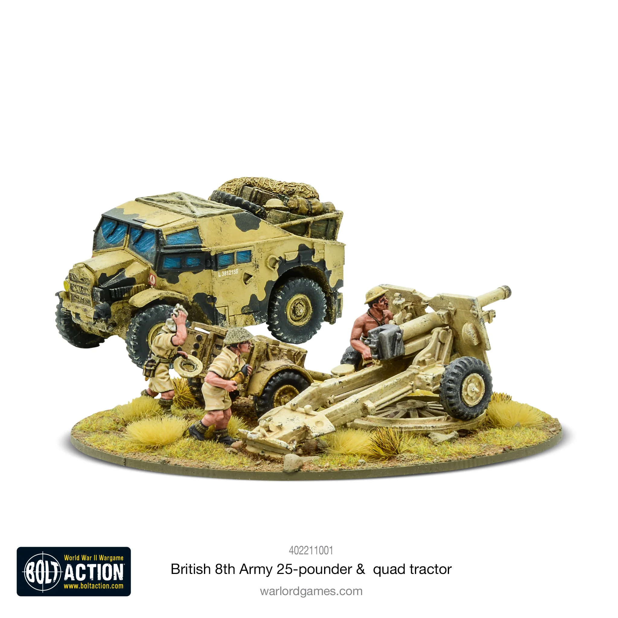 8th Army 25 pounder Light Artillery, Quad & Limber - Image 3