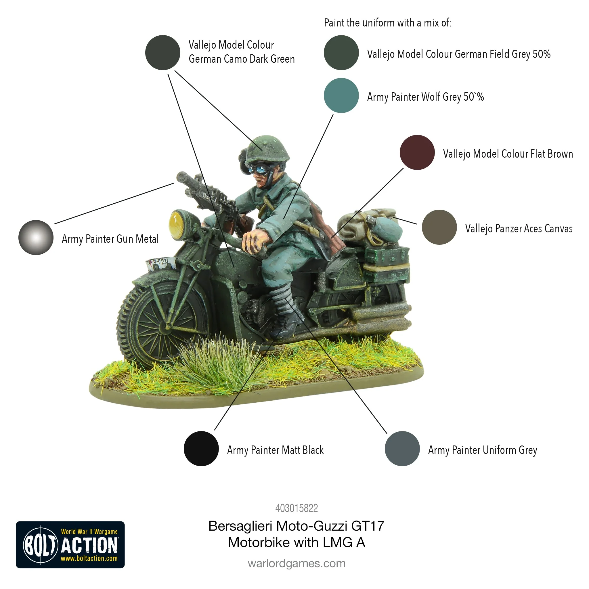 Bersaglieri Moto-Guzzi GT17 Motorbike with LMG A - Image 4