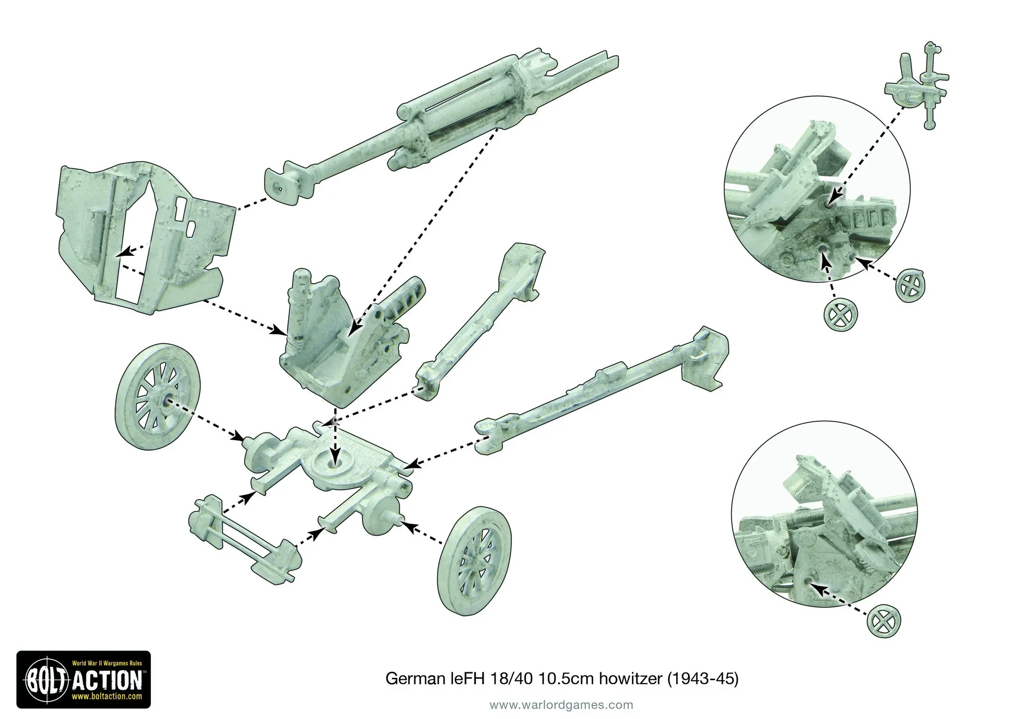 Blitzkrieg German leFH 18 10.5cm medium artillery (1939-42) - Image 2