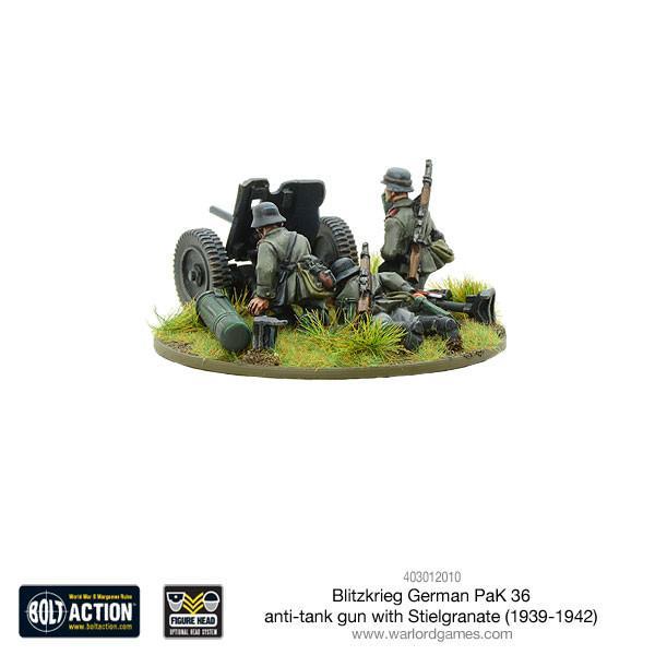 Blitzkrieg German Pak 36 anti-tank gun with stielgranate - Image 2