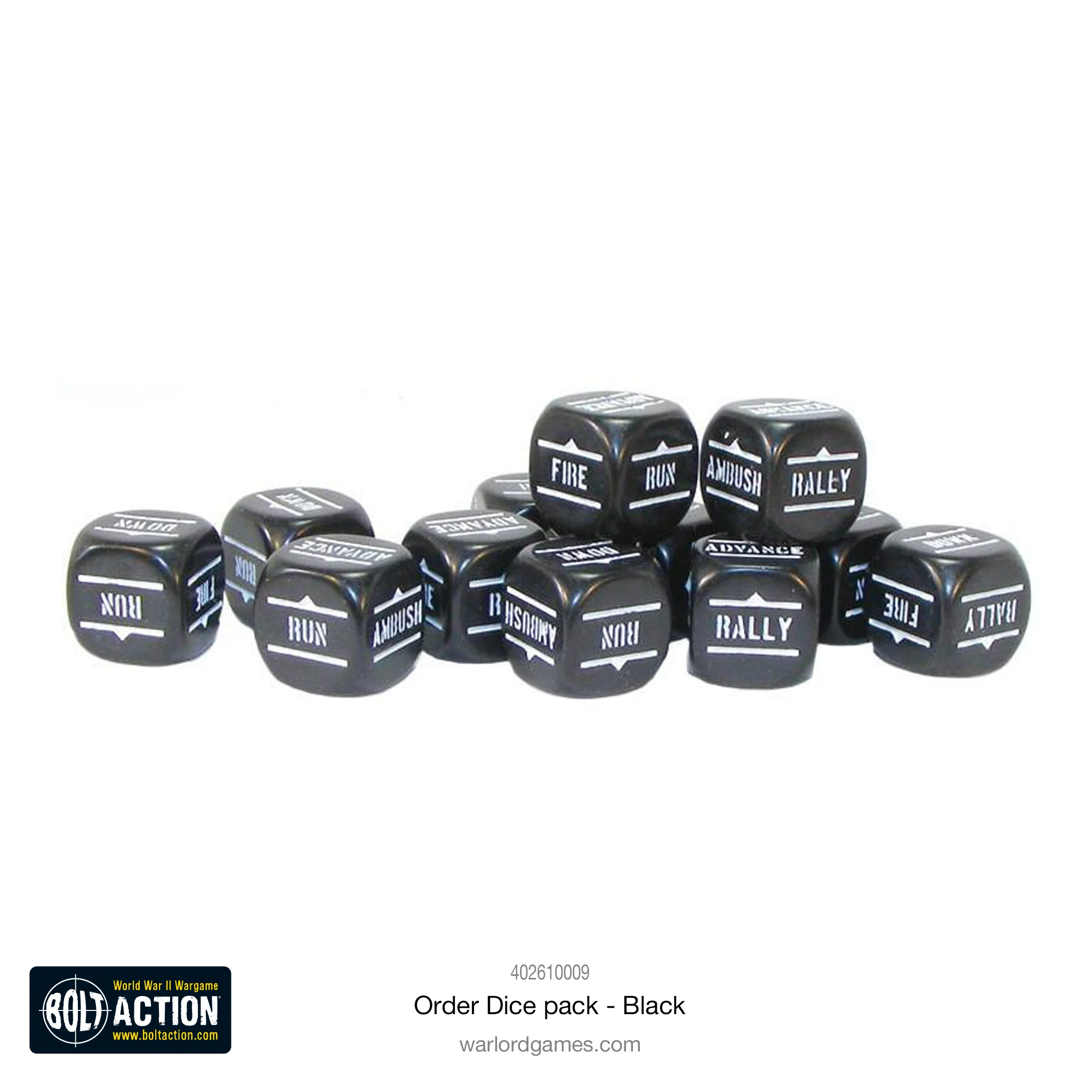 Bolt Action: Order Dice Pack - Black - Image 2