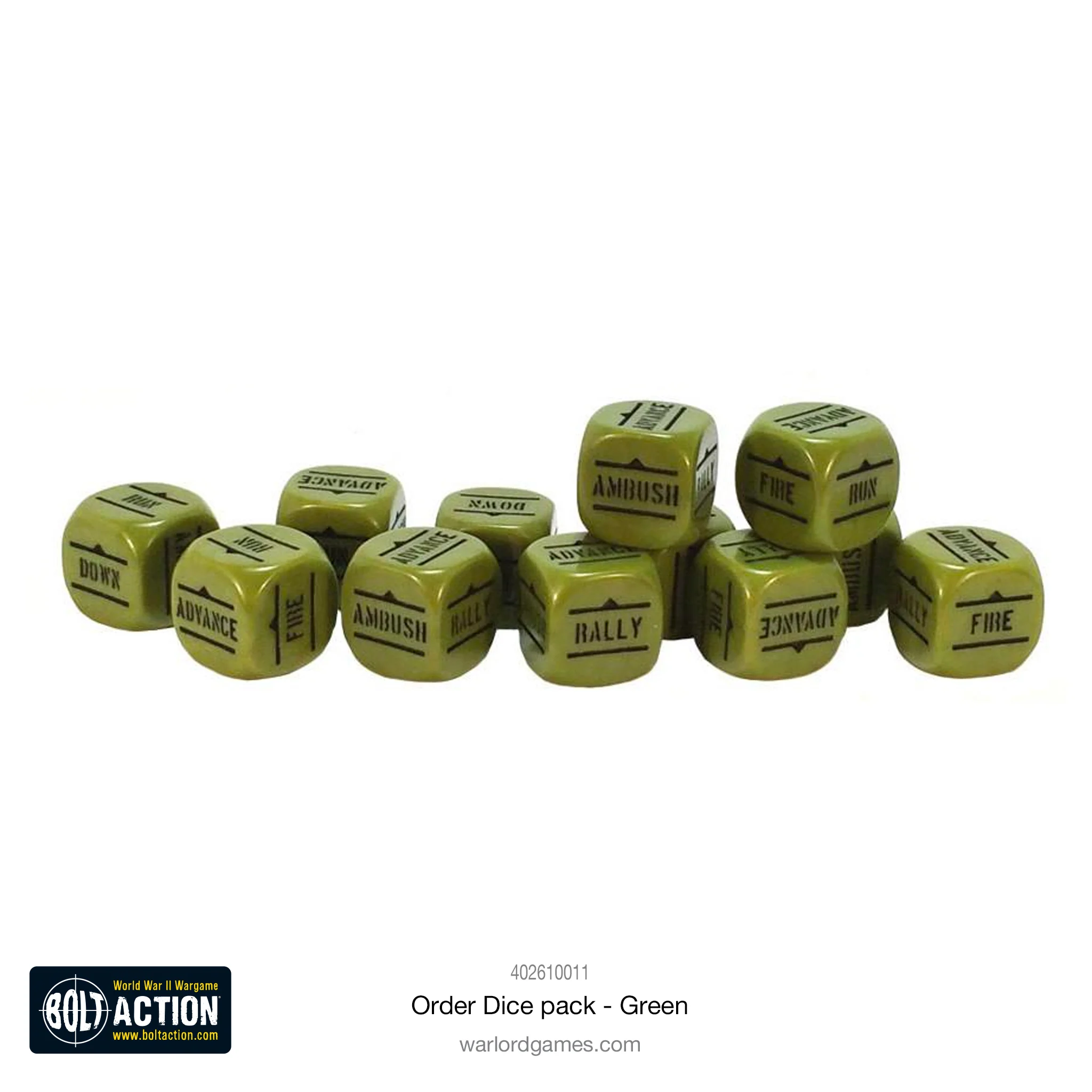 Bolt Action: Orders Dice Pack - Green - Image 2