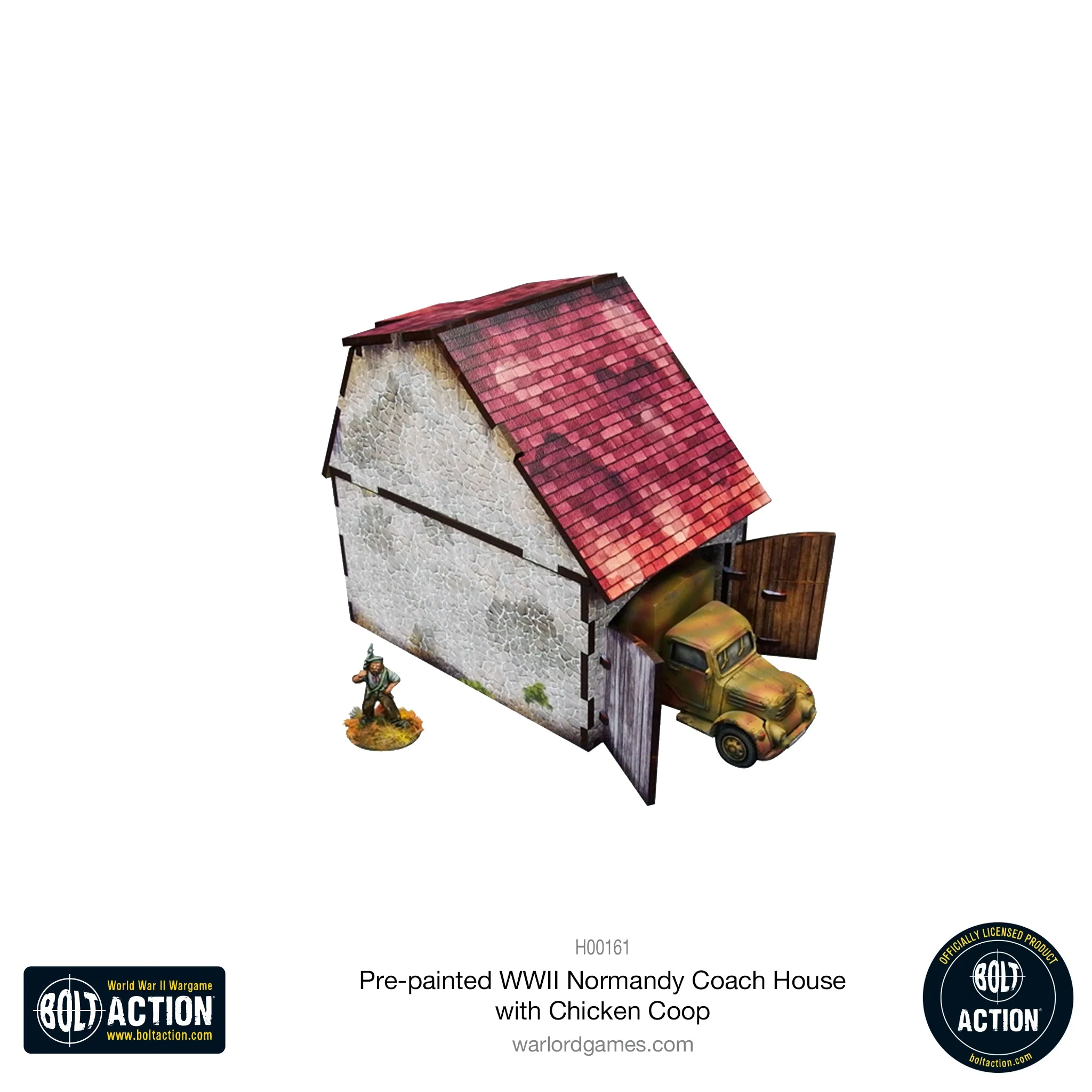 Bolt Action: Pre-painted WWII Normandy Coach House with Chicken Coop - Image 3