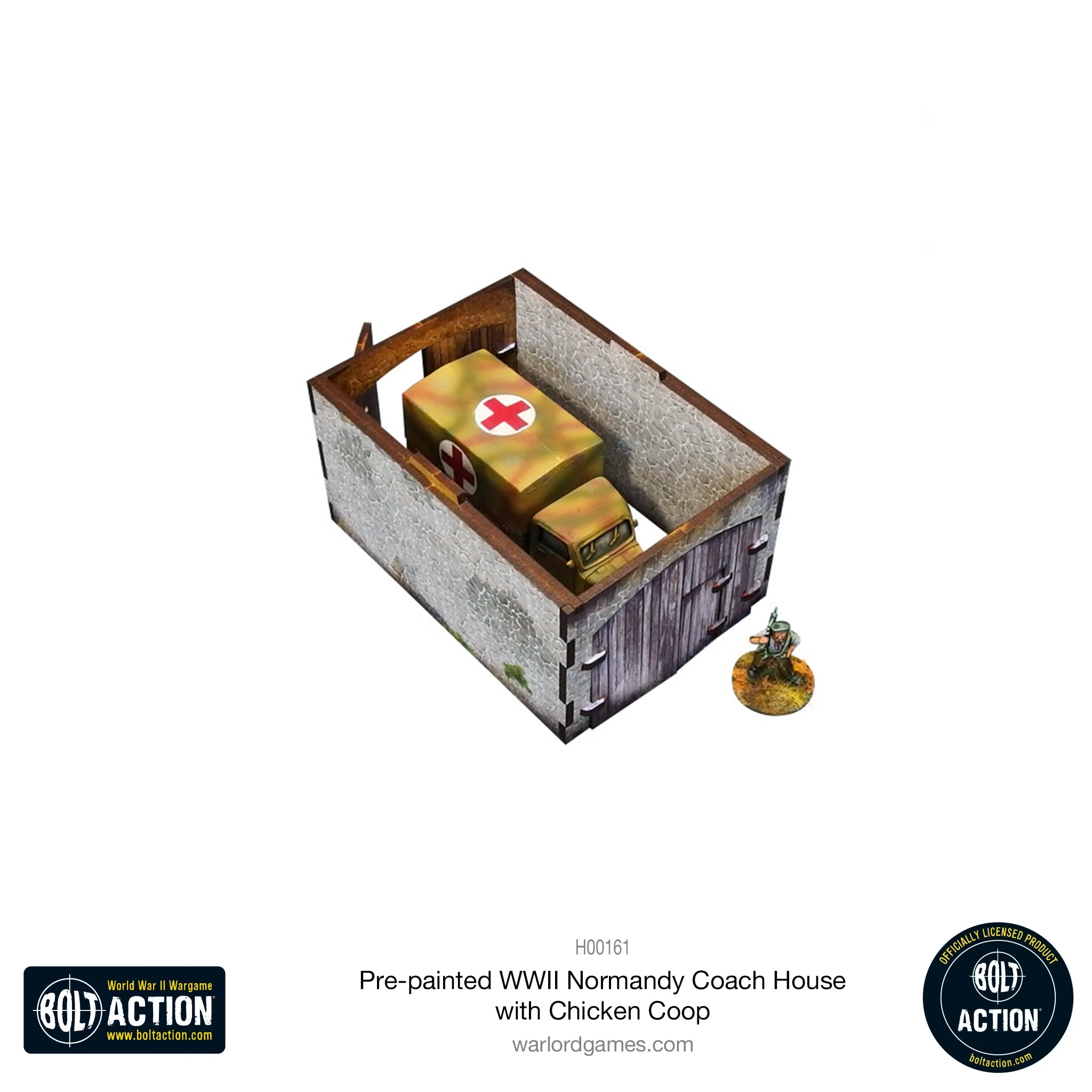 Bolt Action: Pre-painted WWII Normandy Coach House with Chicken Coop - Image 7