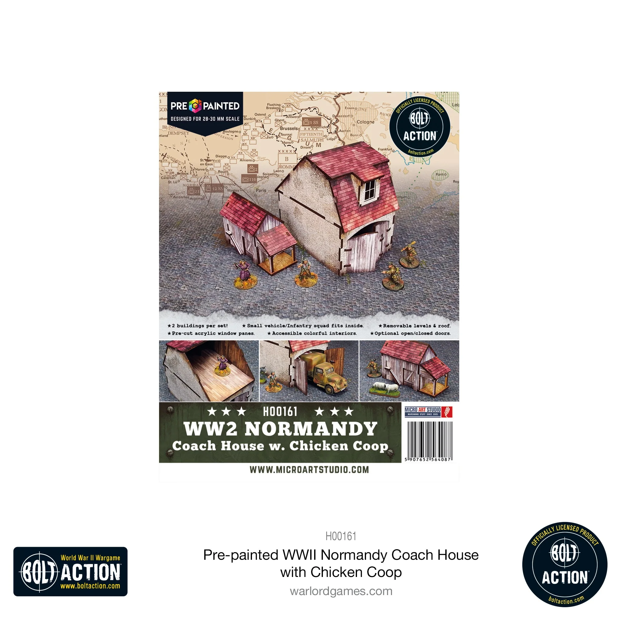 Bolt Action: Pre-painted WWII Normandy Coach House with Chicken Coop - Image 9