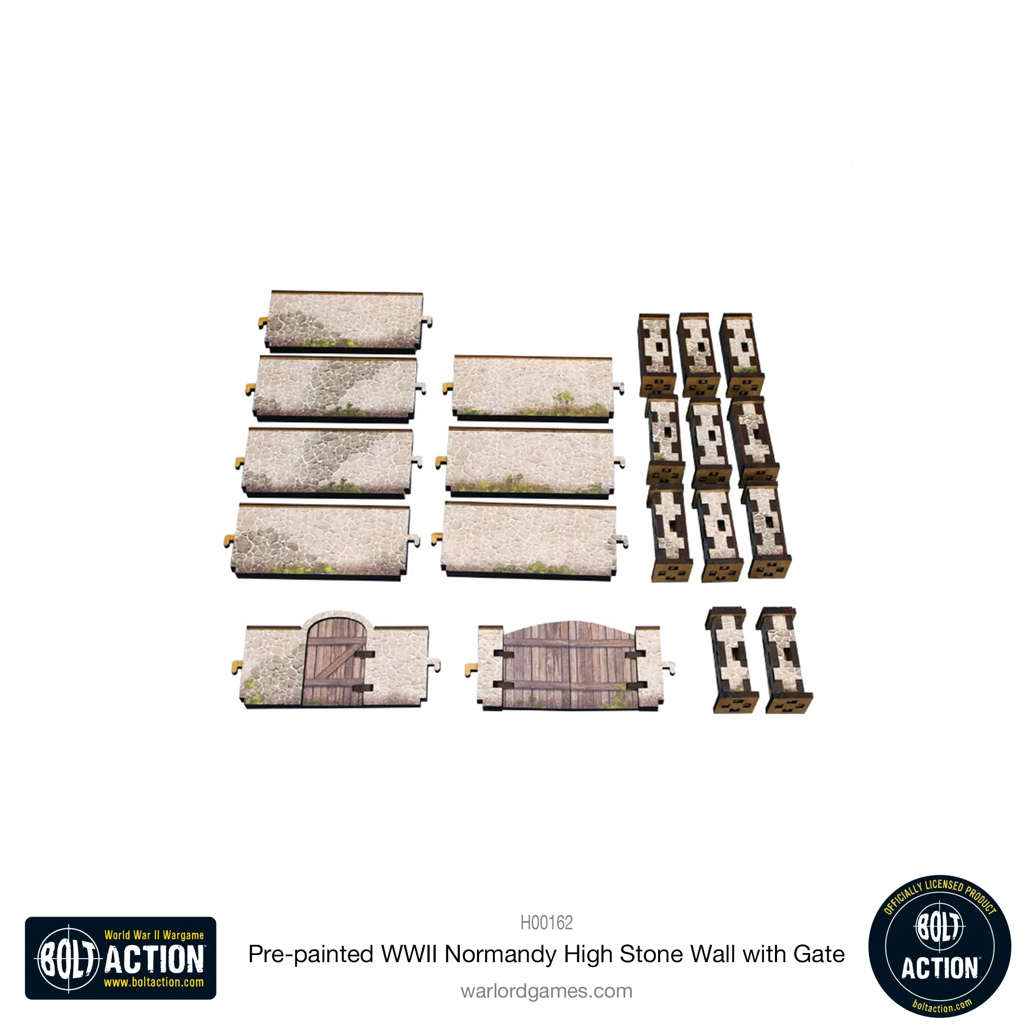 Bolt Action: Pre-painted WWII Normandy High Stone Wall with Gate - Image 2