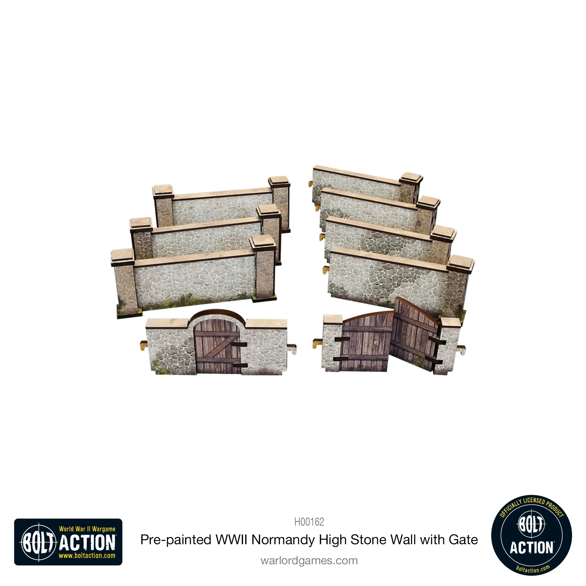 Bolt Action: Pre-painted WWII Normandy High Stone Wall with Gate - Image 3