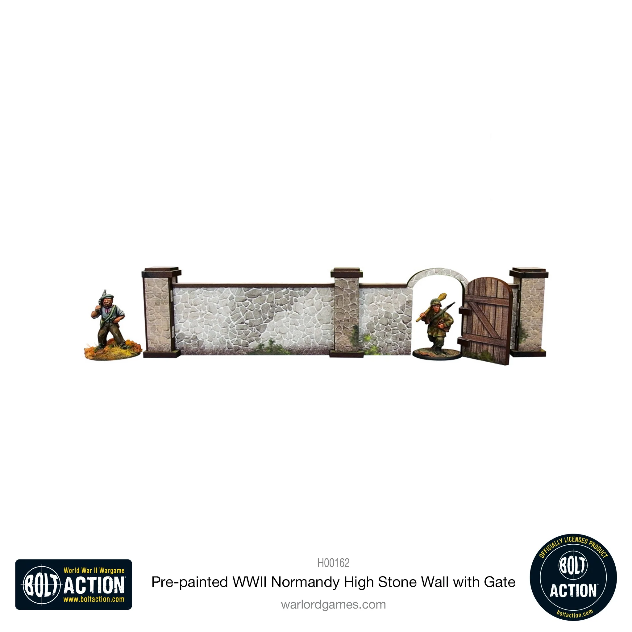 Bolt Action: Pre-painted WWII Normandy High Stone Wall with Gate - Image 4