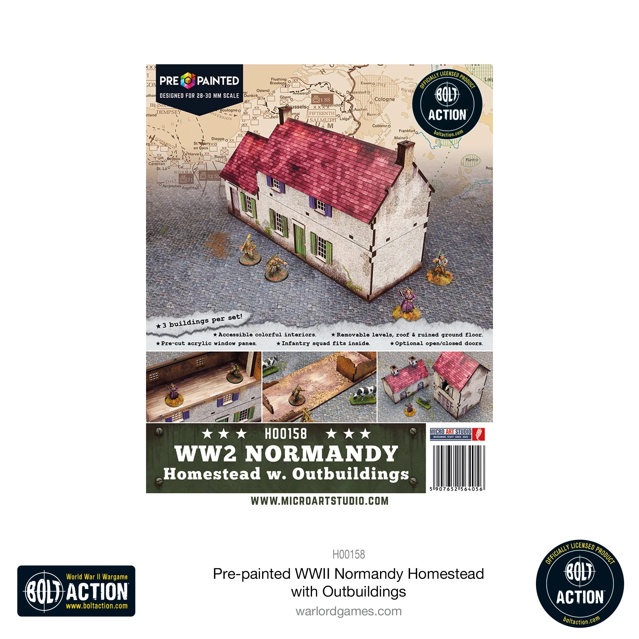 Bolt Action: Pre-painted WWII Normandy Homestead with Outbuildings - Image 14