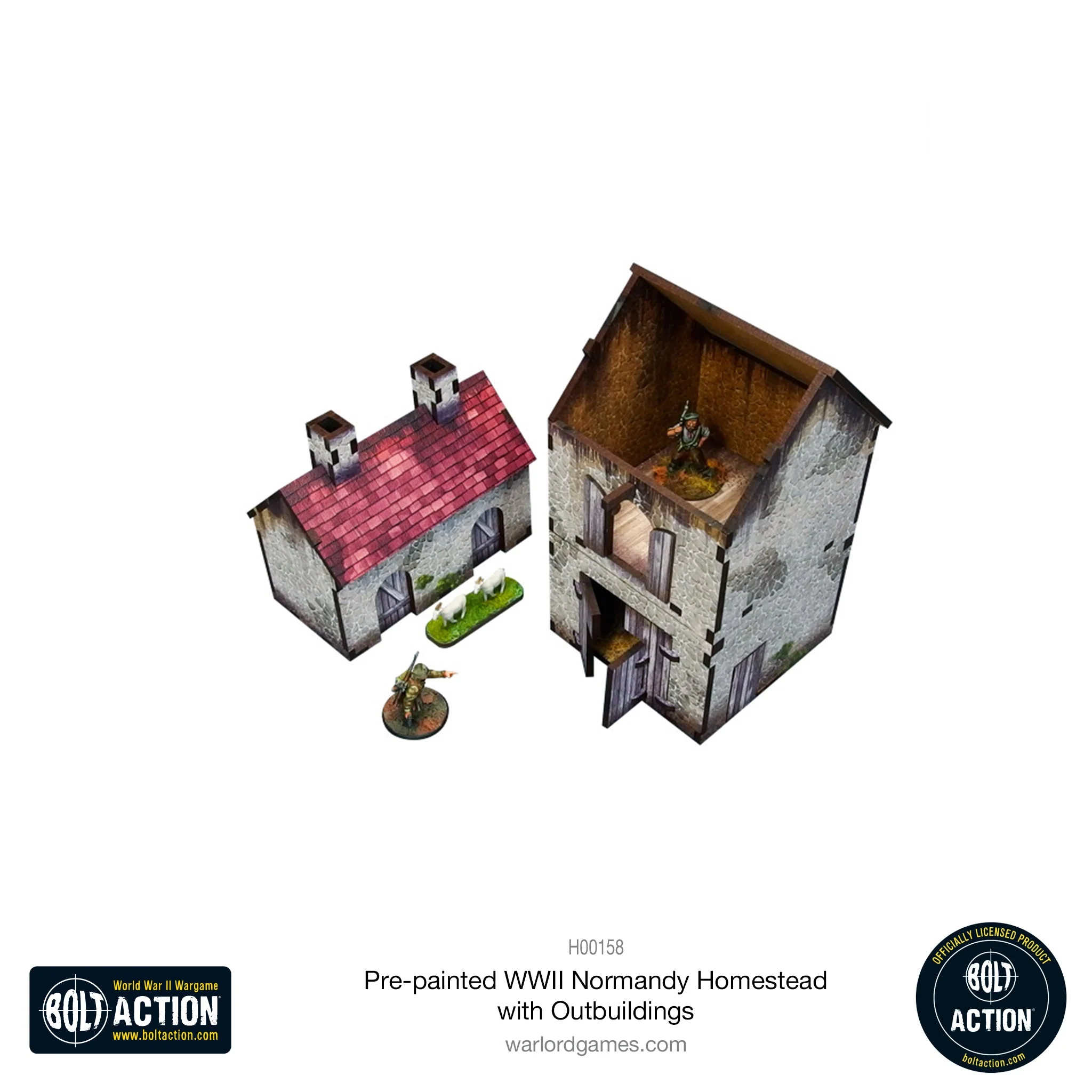 Bolt Action: Pre-painted WWII Normandy Homestead with Outbuildings - Image 8