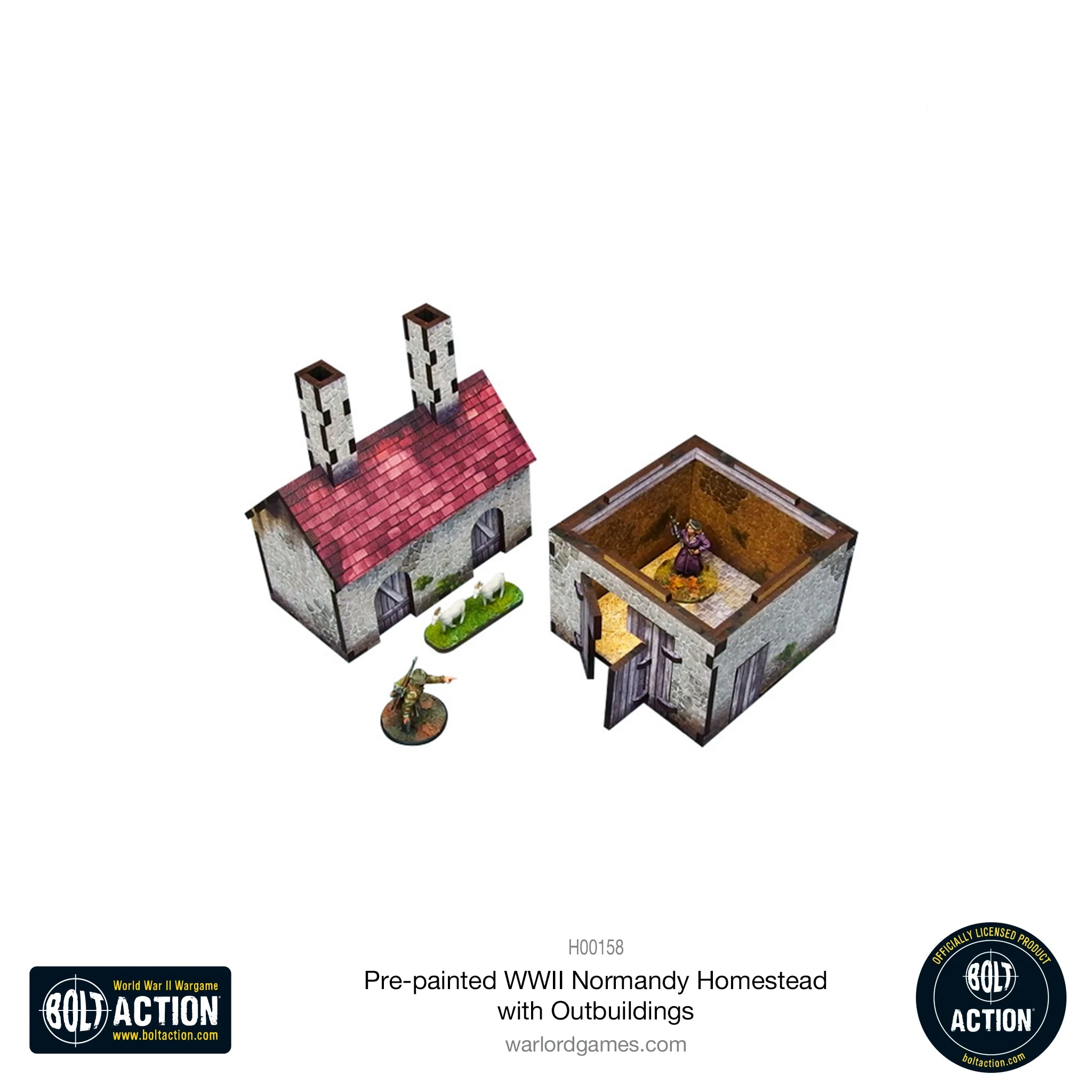 Bolt Action: Pre-painted WWII Normandy Homestead with Outbuildings - Image 9