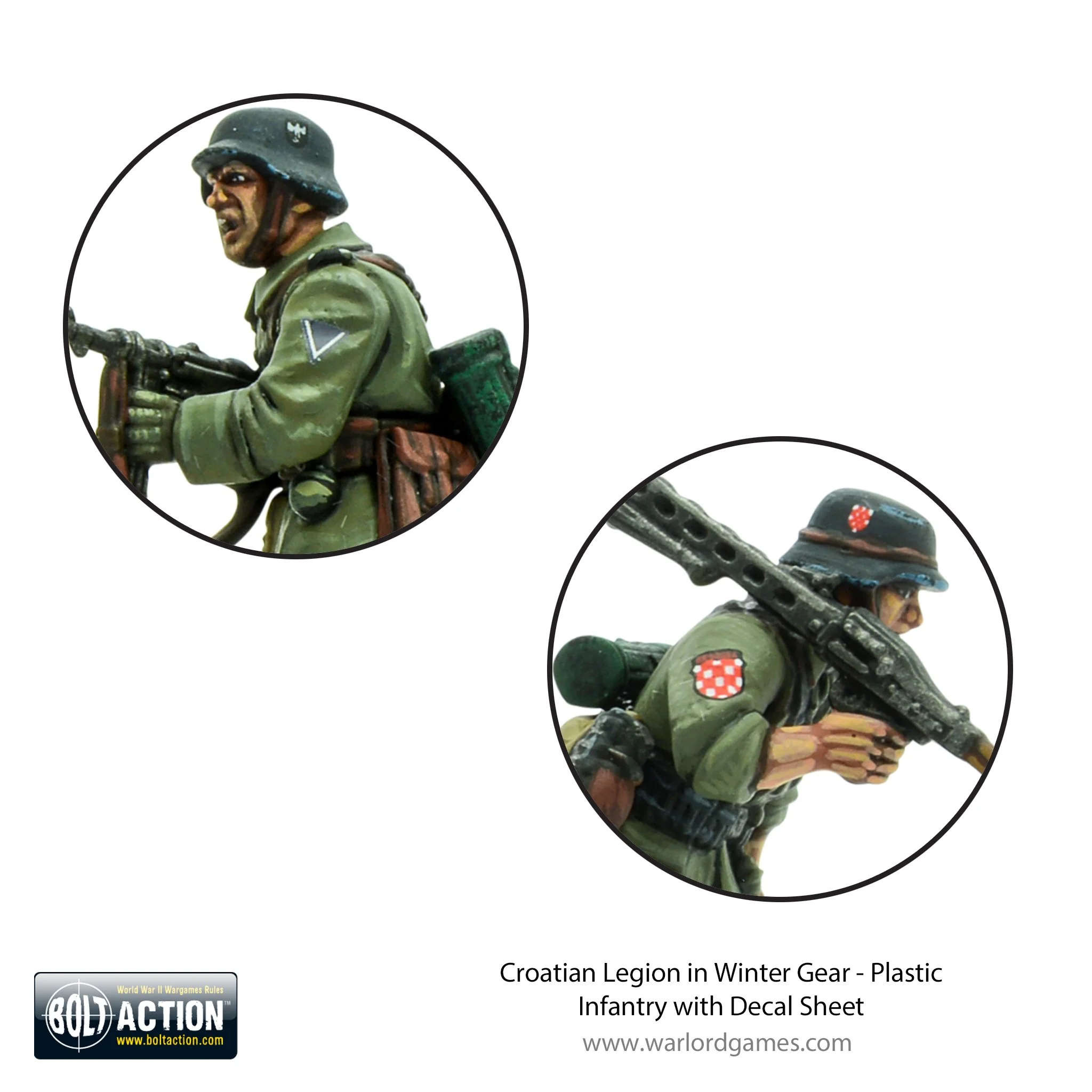 Croatian Legion in Winter Gear - Plastic Infantry with Decal Sheet - Image 2