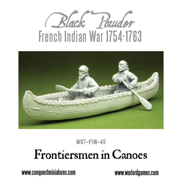 French-Indian War Frontiersmen in Canoe - Image 2