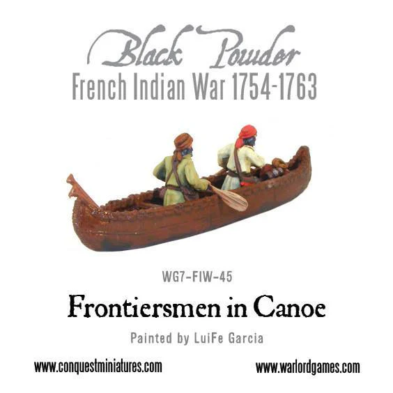 French-Indian War Frontiersmen in Canoe - Image 3