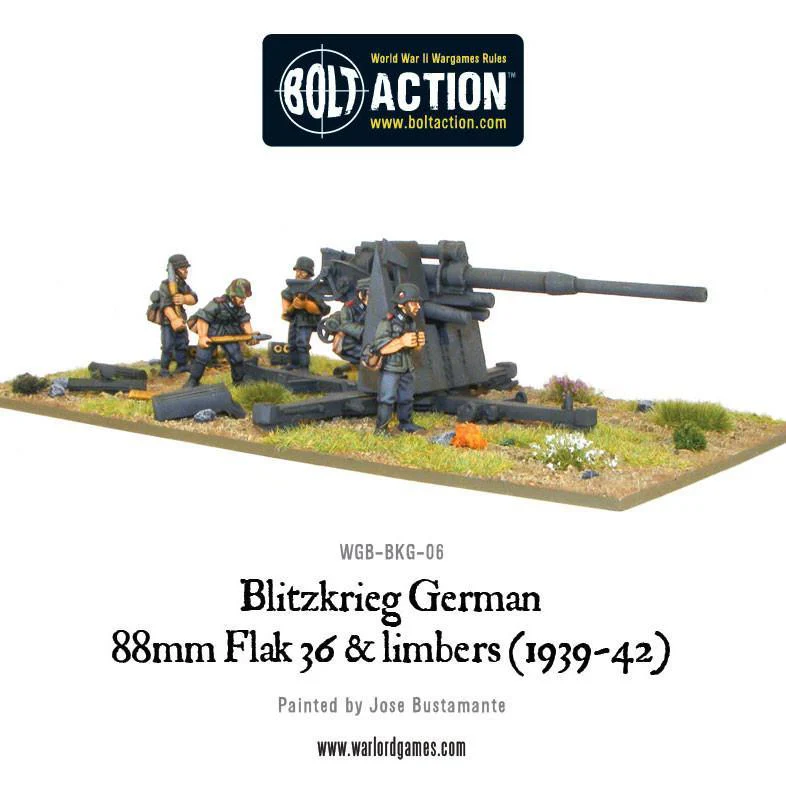 Blitzkrieg German 88mm Flak 36 & limbers (1939-42) - Image 3