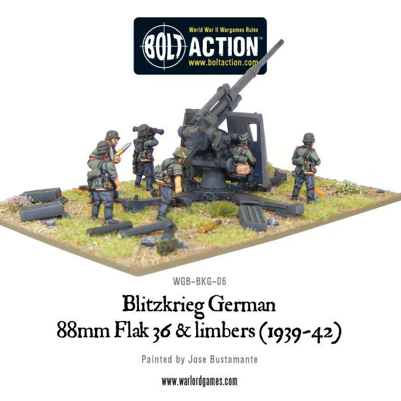 Blitzkrieg German 88mm Flak 36 & limbers (1939-42) - Image 4