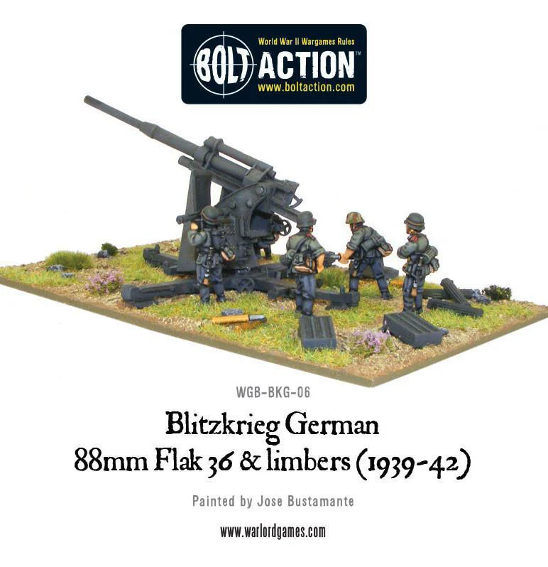 Blitzkrieg German 88mm Flak 36 & limbers (1939-42) - Image 5