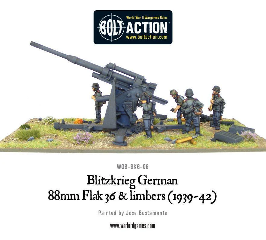 Blitzkrieg German 88mm Flak 36 & limbers (1939-42) - Image 7