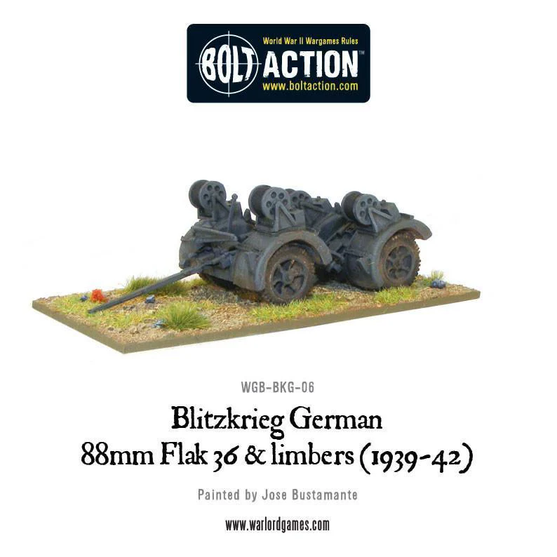 Blitzkrieg German 88mm Flak 36 & limbers (1939-42) - Image 8