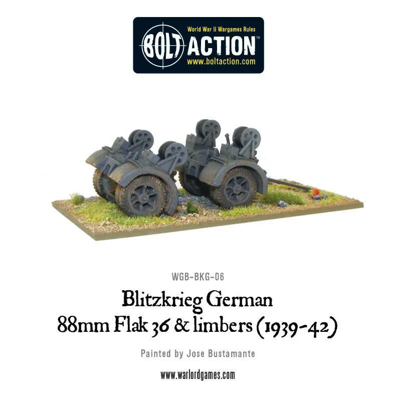 Blitzkrieg German 88mm Flak 36 & limbers (1939-42) - Image 9