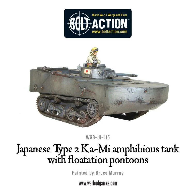 Japanese Type 2 Ka-Mi amphibious tank with floatation pontoons - Image 2