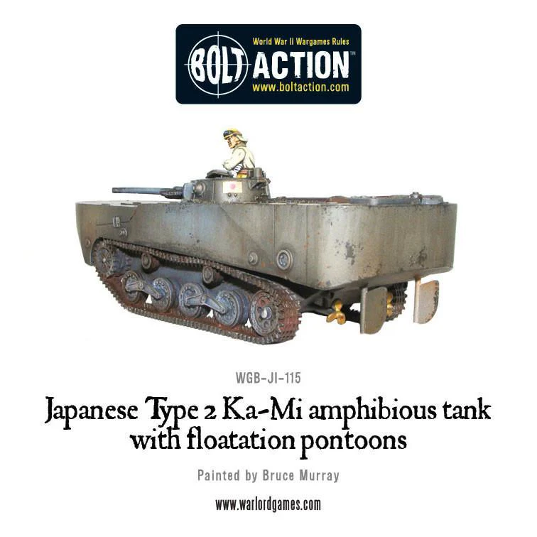 Japanese Type 2 Ka-Mi amphibious tank with floatation pontoons - Image 4