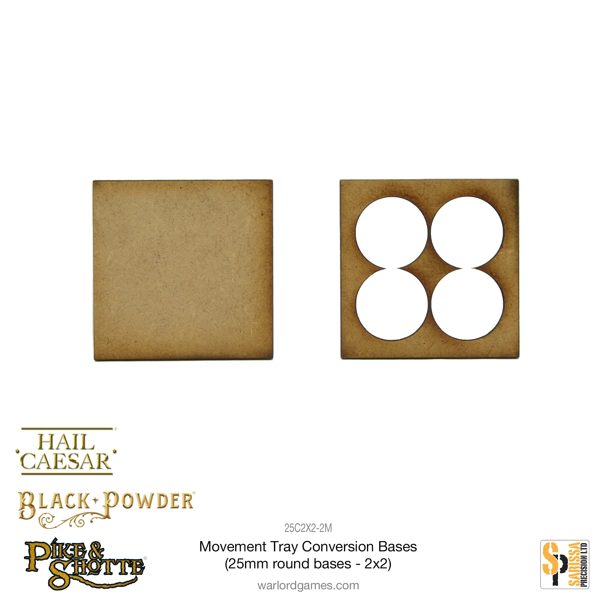 Movement Tray Conversion Bases (25mm round bases - 2x2) - Image 2