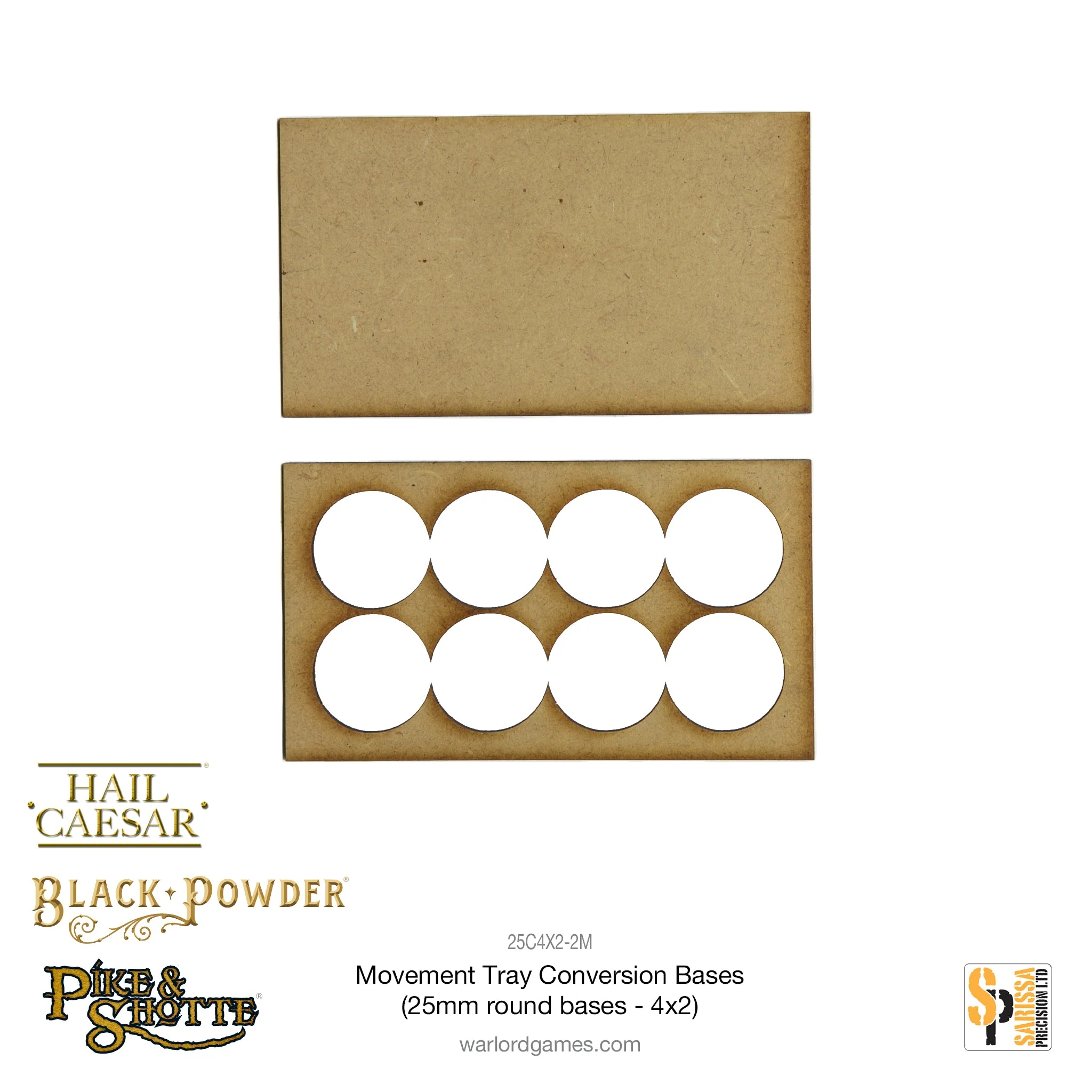 Movement Tray Conversion Bases (25mm round bases - 4x2) - Image 2