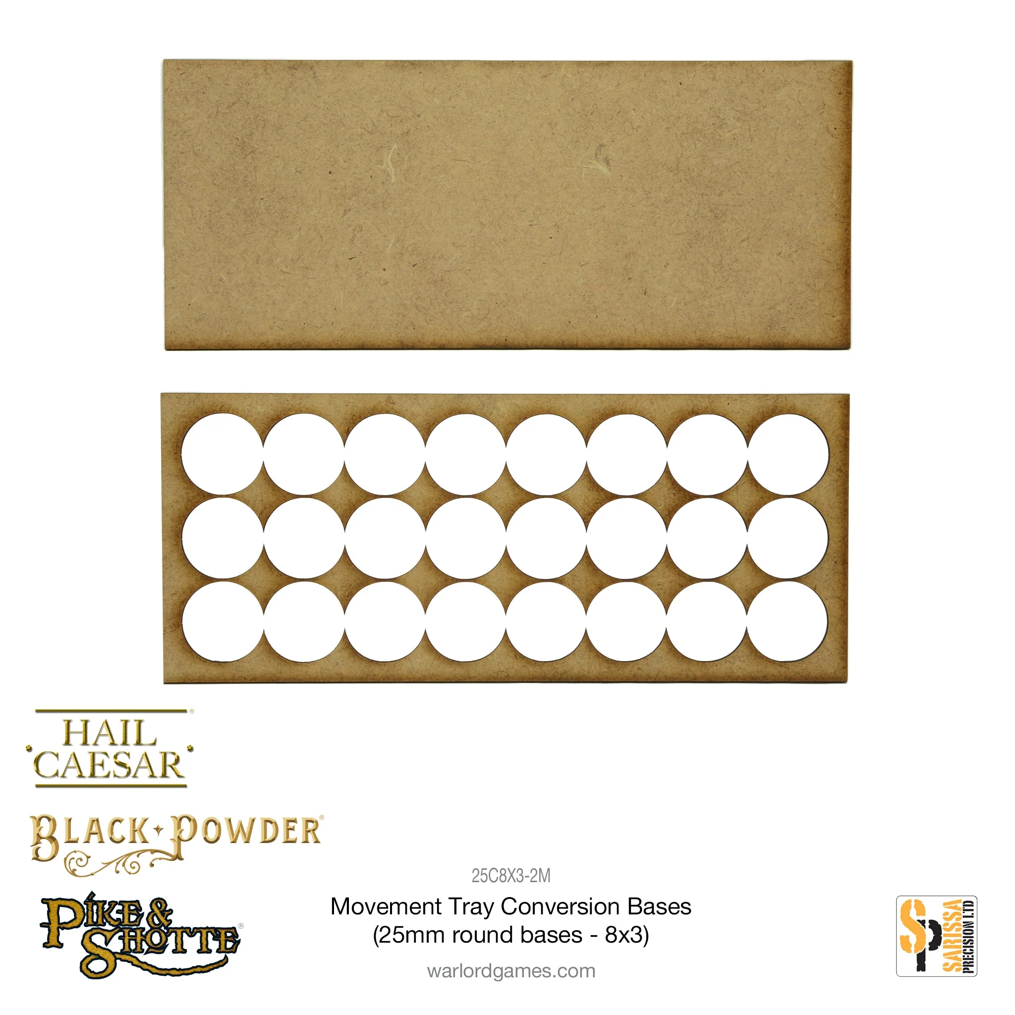 Movement Tray Conversion Bases (25mm round bases - 8x3) - Image 2