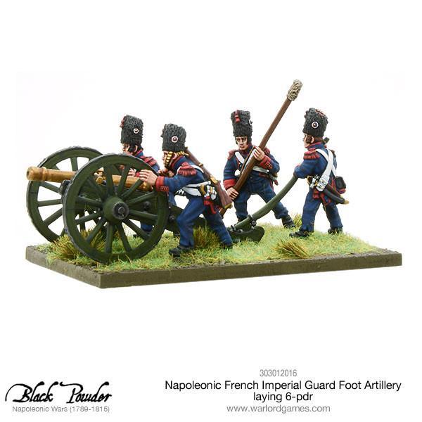 Napoleonic French Imperial Guard Foot Artillery laying 6-pdr - Image 2