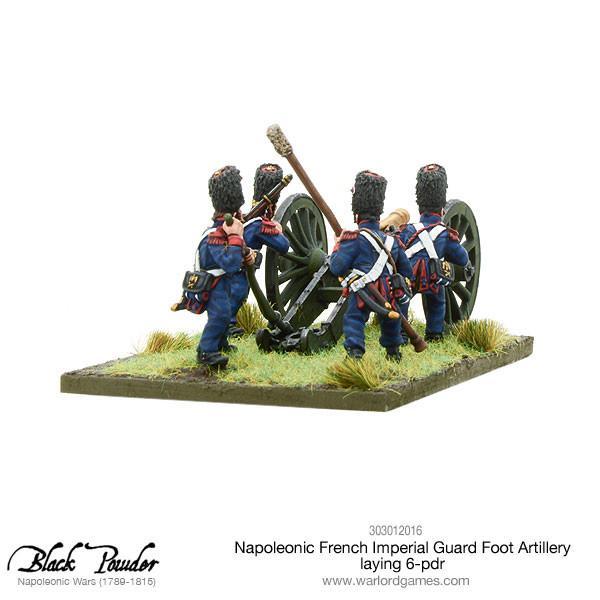 Napoleonic French Imperial Guard Foot Artillery laying 6-pdr - Image 3