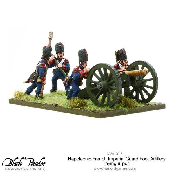 Napoleonic French Imperial Guard Foot Artillery laying 6-pdr - Image 4