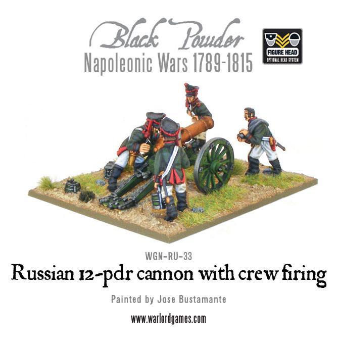 Napoleonic Russian 12 pdr cannon 1809-1815 with crew firing - Image 3