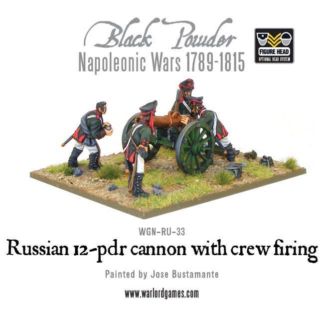 Napoleonic Russian 12 pdr cannon 1809-1815 with crew firing - Image 4