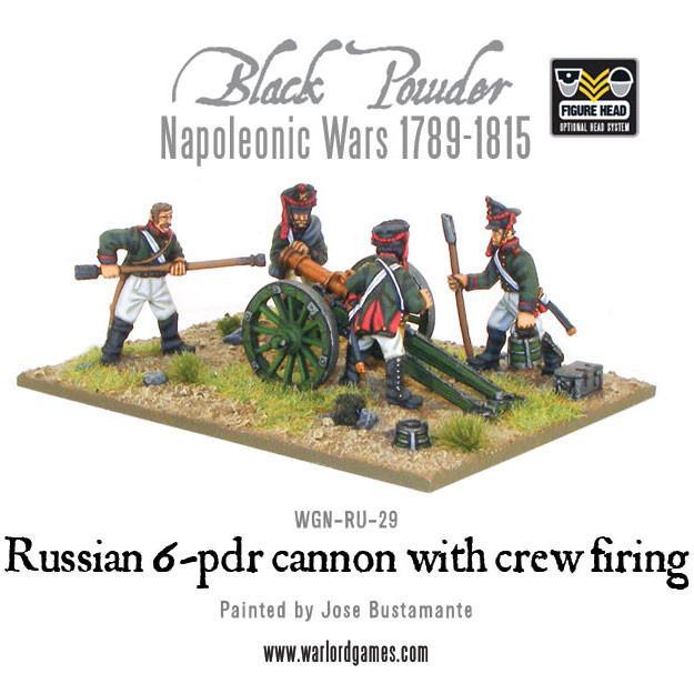 Napoleonic Russian 6 pdr cannon 1809-1815 with crew firing - Image 3