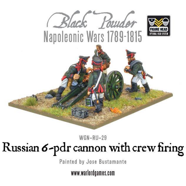 Napoleonic Russian 6 pdr cannon 1809-1815 with crew firing - Image 4