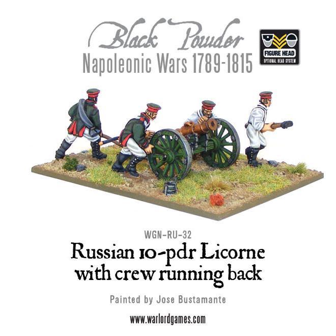 Napoleonic Russian 10-pdr Licorne howitzer 1809-1815 with crew running back - Image 2