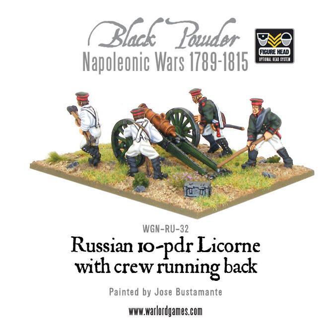 Napoleonic Russian 10-pdr Licorne howitzer 1809-1815 with crew running back - Image 4
