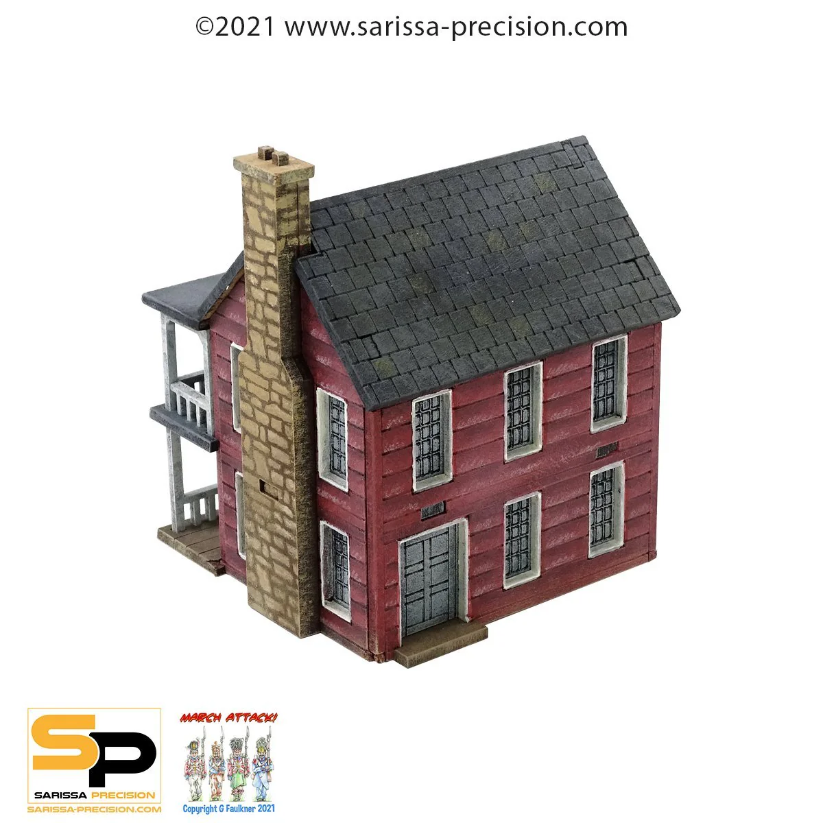North American Planked House with Porch & Balcony - Image 2