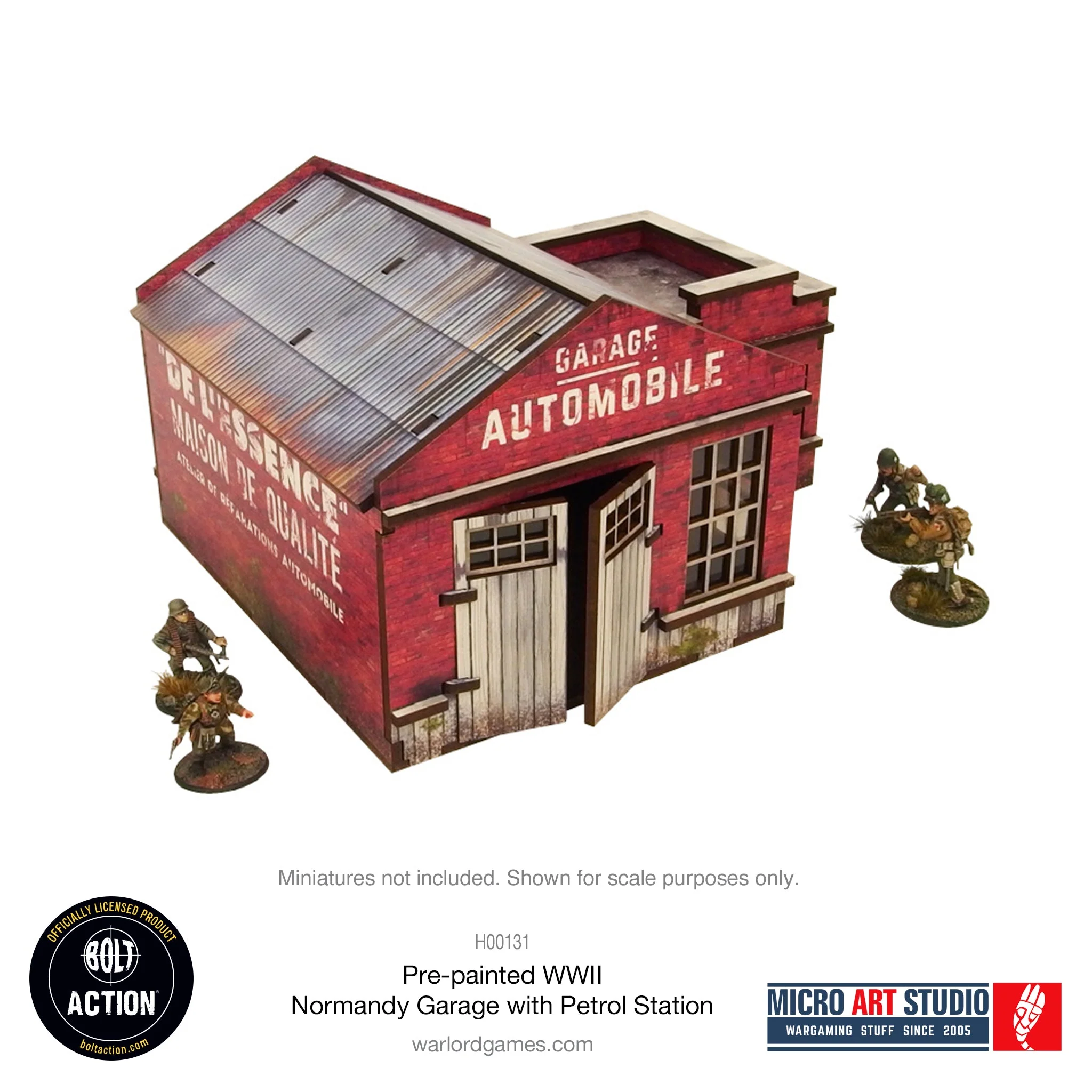Pre-painted WW2 Normandy Garage with Petrol Station - Image 3