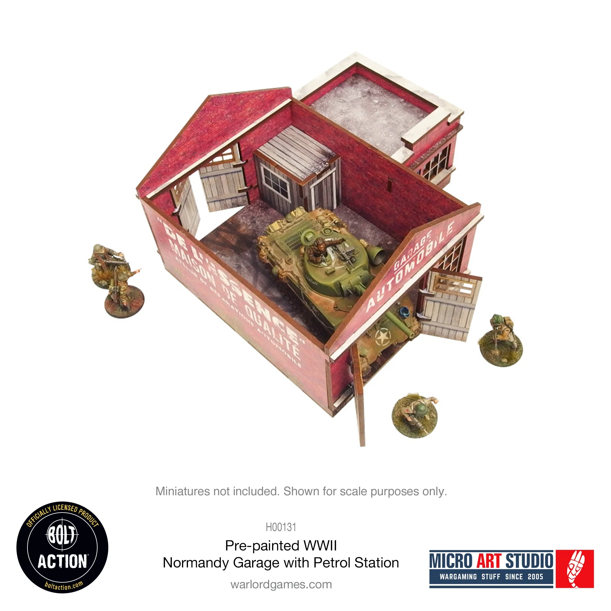 Pre-painted WW2 Normandy Garage with Petrol Station - Image 5