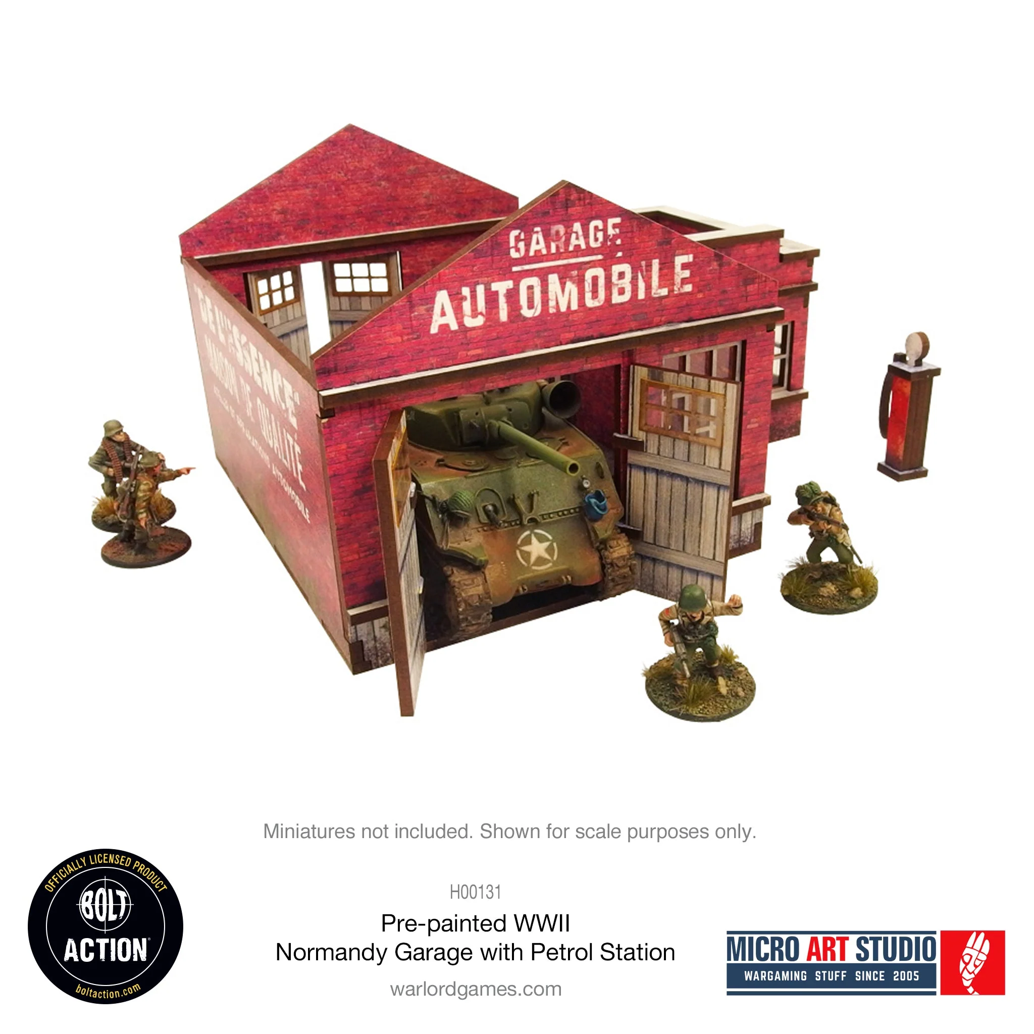 Pre-painted WW2 Normandy Garage with Petrol Station - Image 6