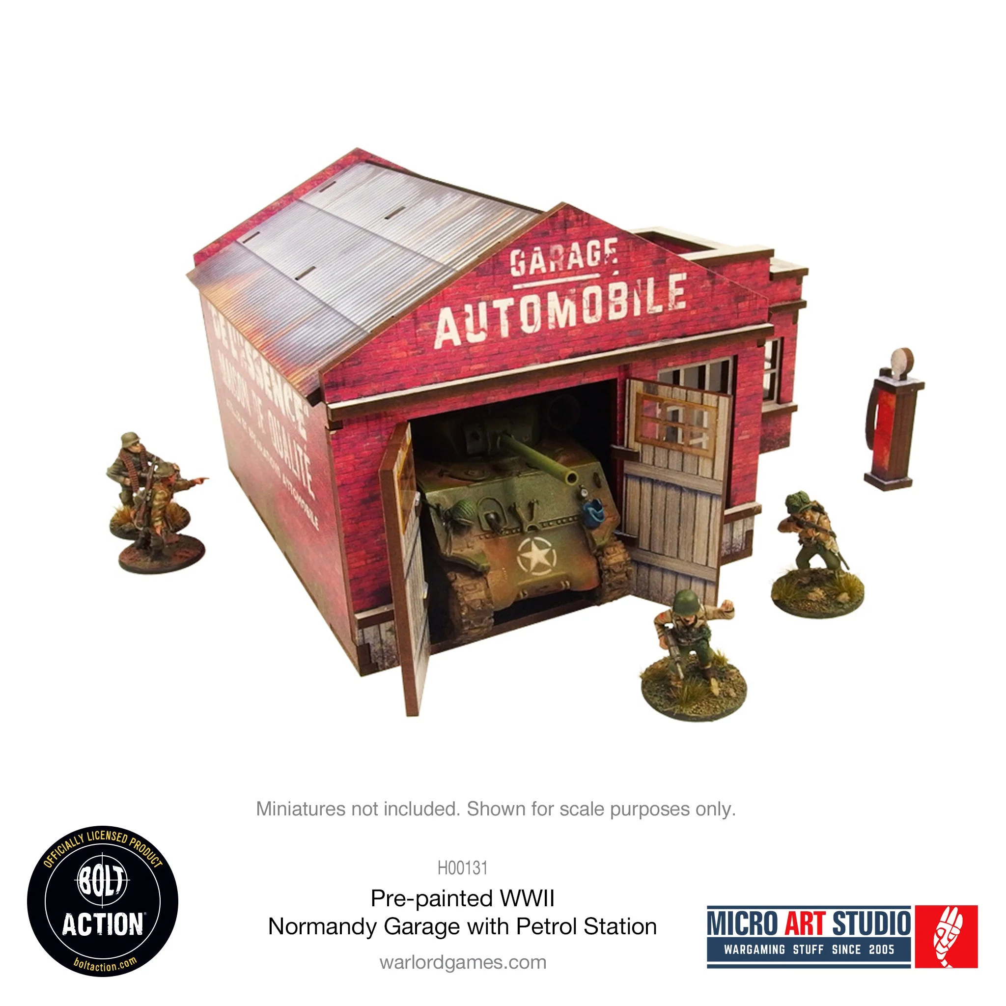 Pre-painted WW2 Normandy Garage with Petrol Station - Image 7