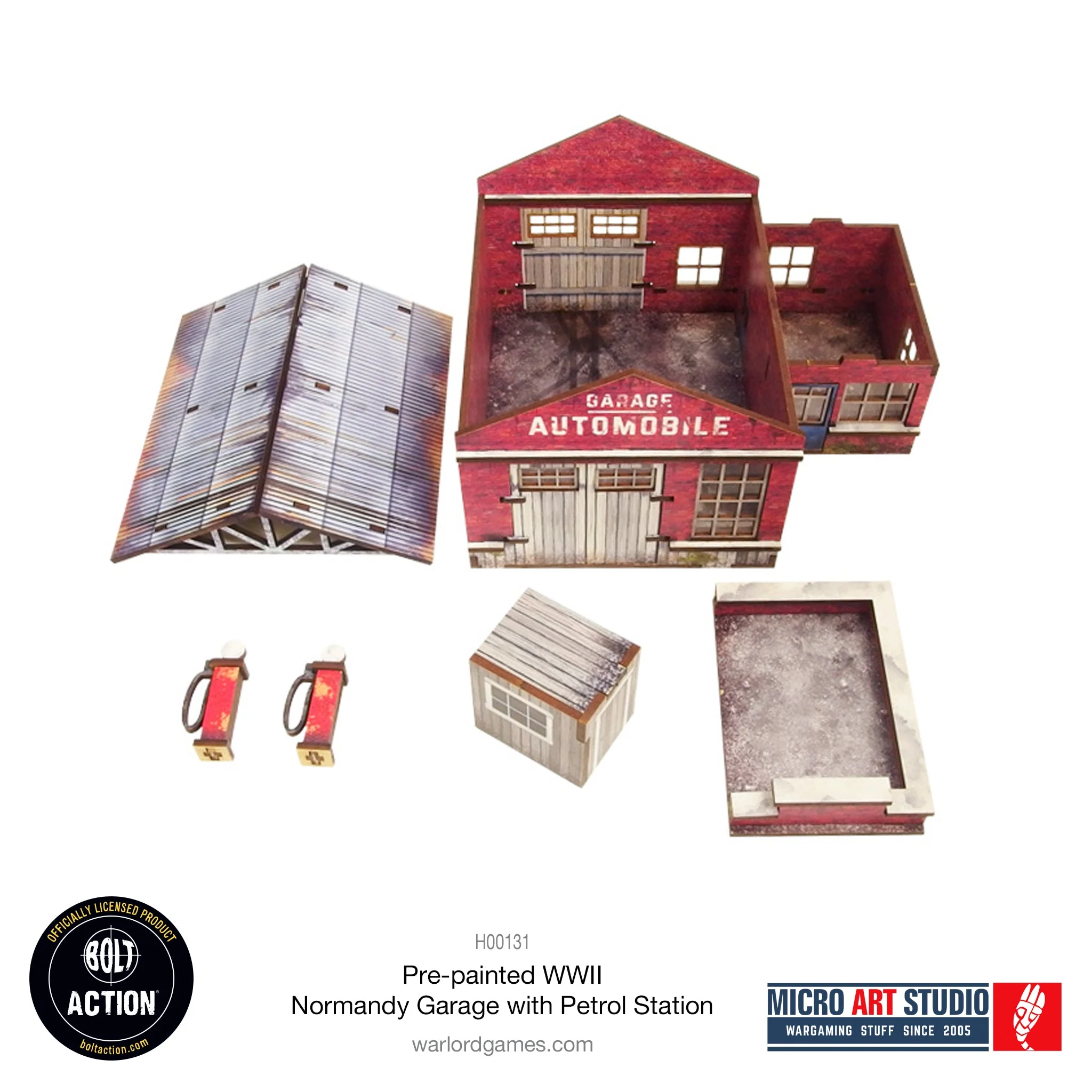 Pre-painted WW2 Normandy Garage with Petrol Station - Image 9