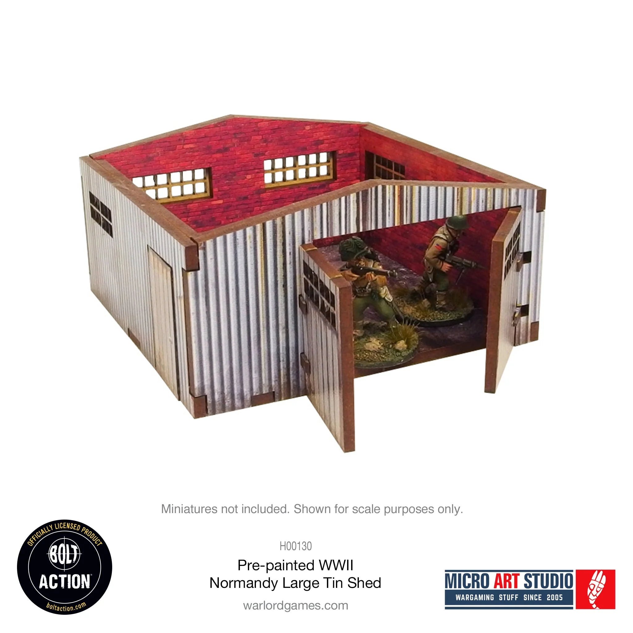 Pre-painted WW2 Normandy Large Tin Shed - Image 4