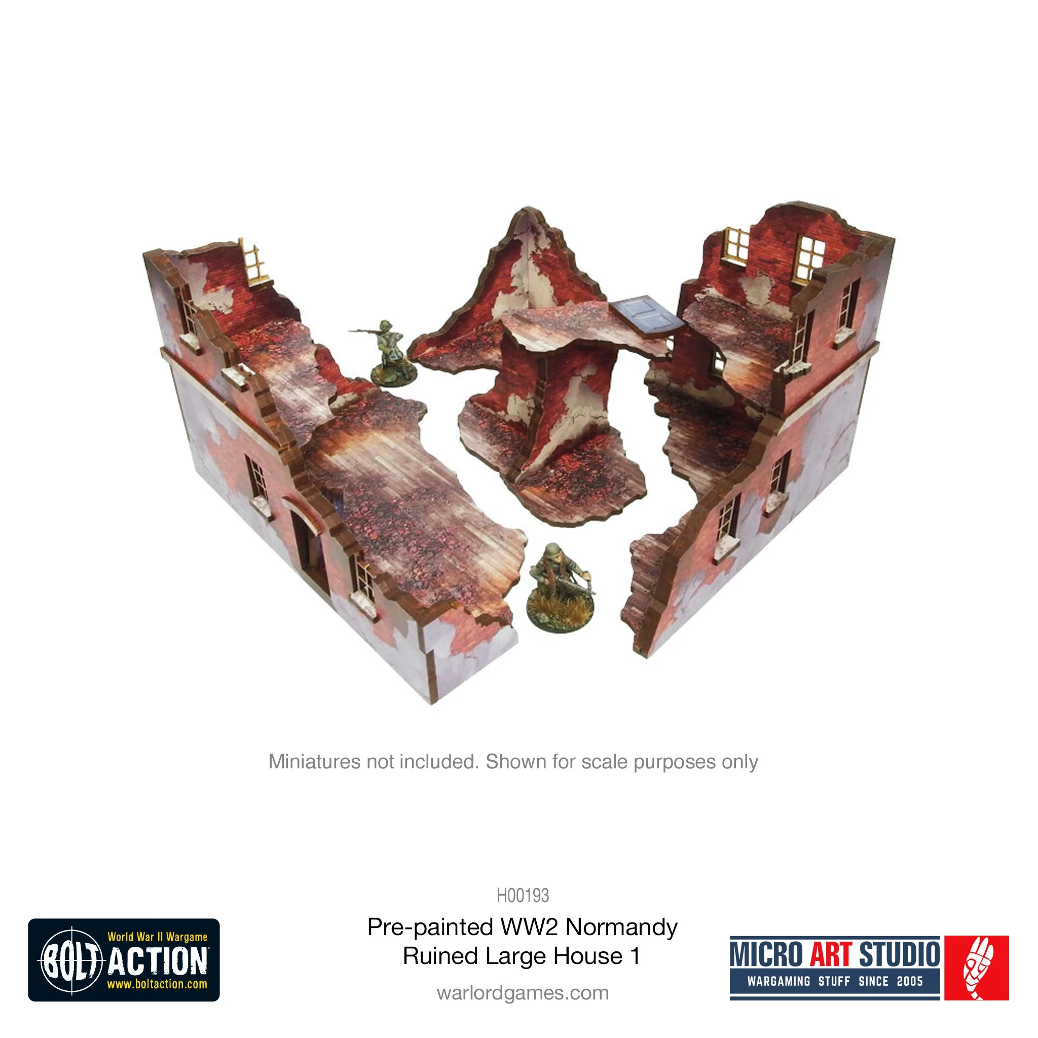 Pre-Painted WW2 Normandy Ruined Large House 1 - Image 2