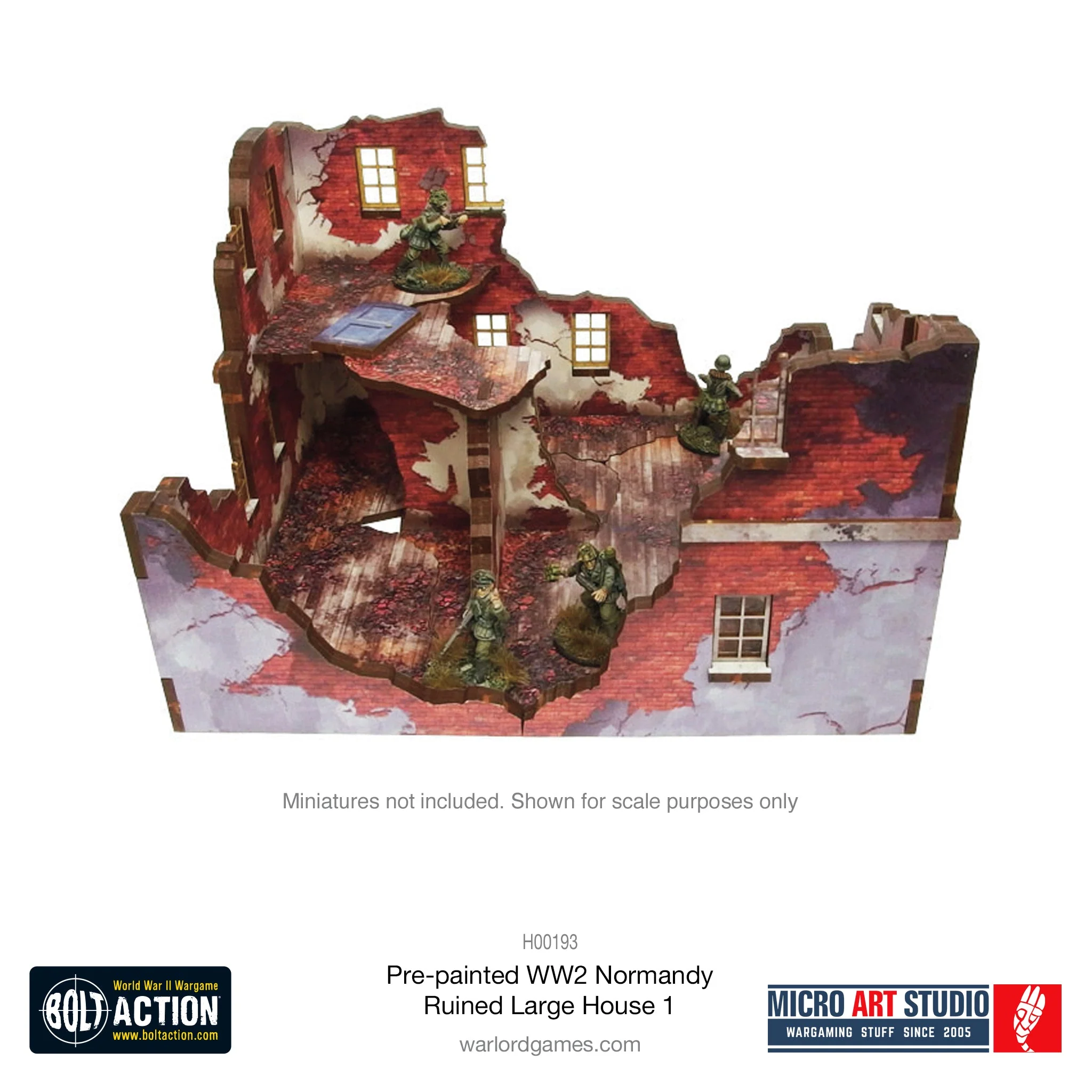 Pre-Painted WW2 Normandy Ruined Large House 1 - Image 3
