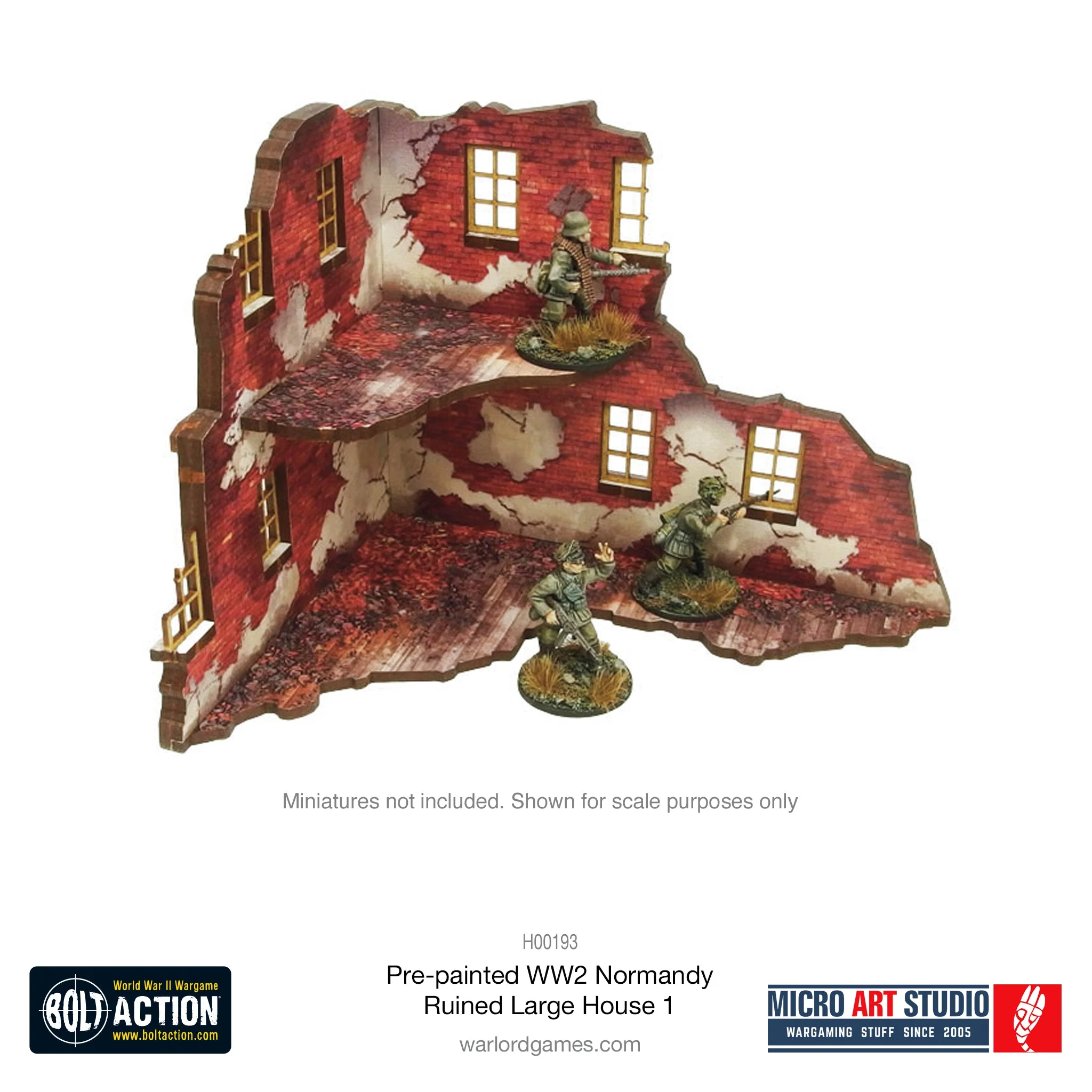 Pre-Painted WW2 Normandy Ruined Large House 1 - Image 4