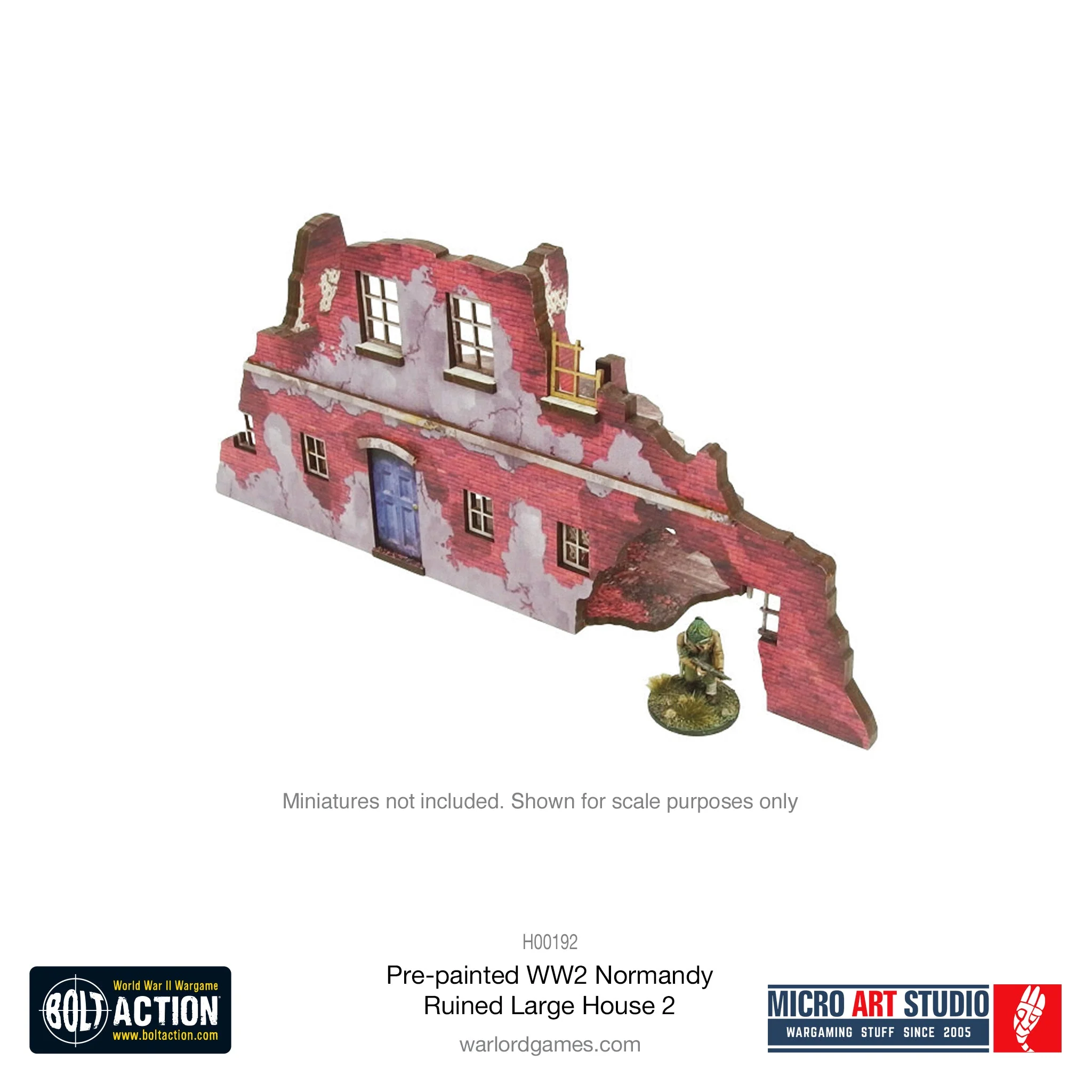 Pre-Painted WW2 Normandy Ruined Large House 2 - Image 2