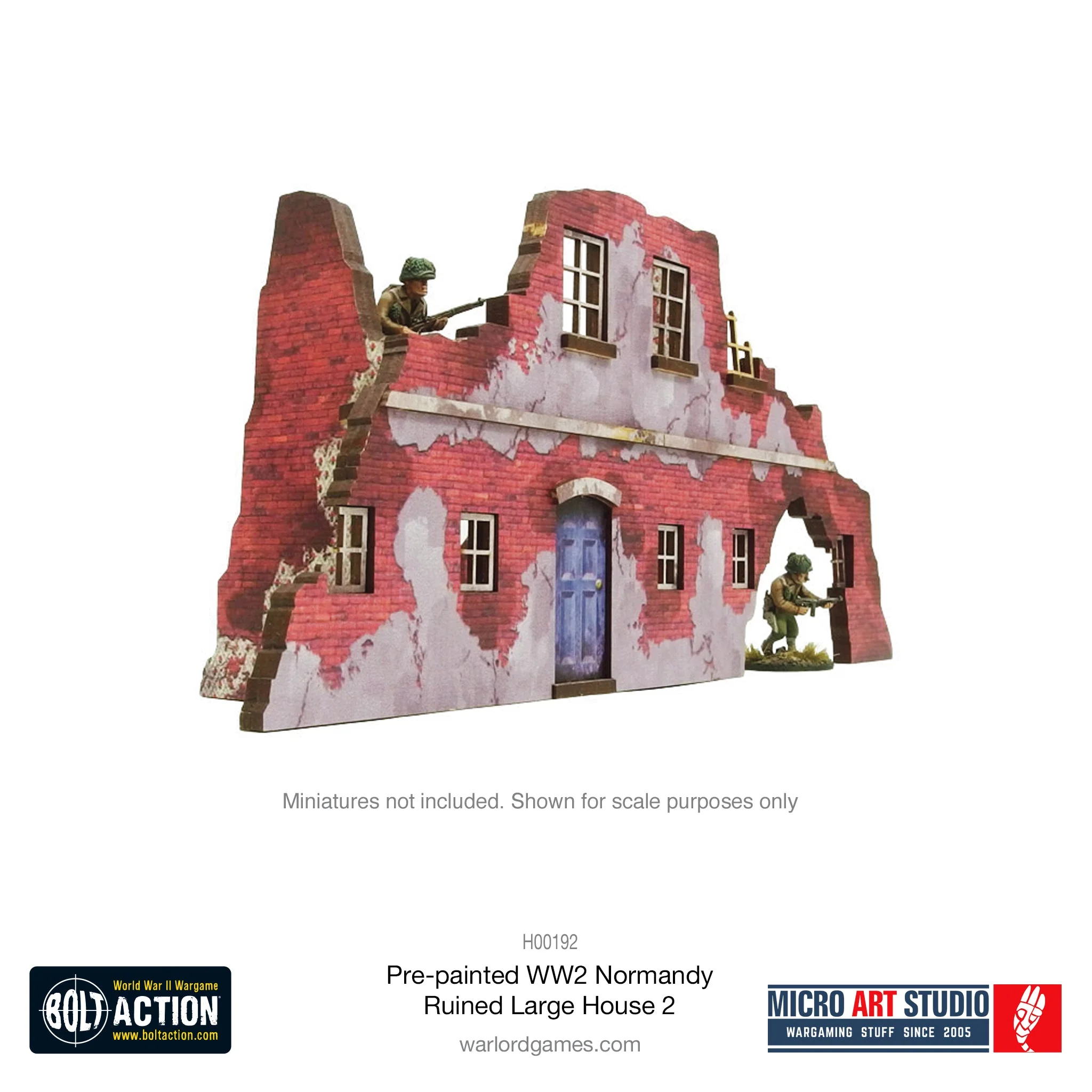 Pre-Painted WW2 Normandy Ruined Large House 2 - Image 4